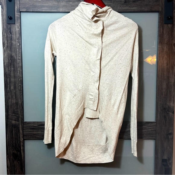 All Saints Sweaters - All Saints Cream Speckled Lagenlook Cardigan Large Buttons US Size 6 100% Cotton